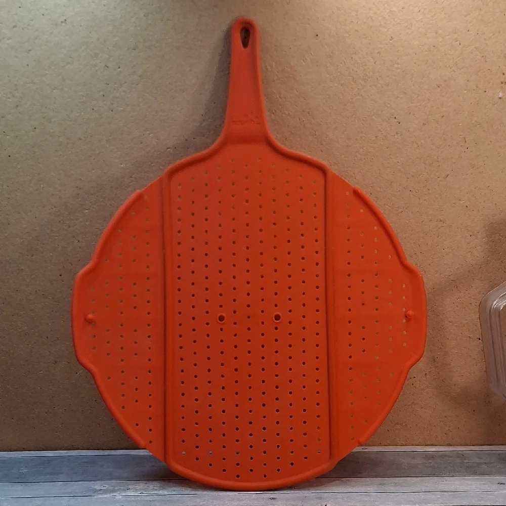 Squish Orange Collapsible Cooking-Frying Splatter Screen Guard